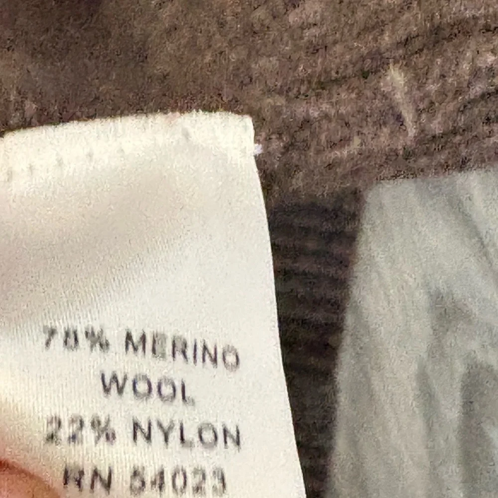 Banana Republic heathered brown quarter zip with buttons merino wool sweater